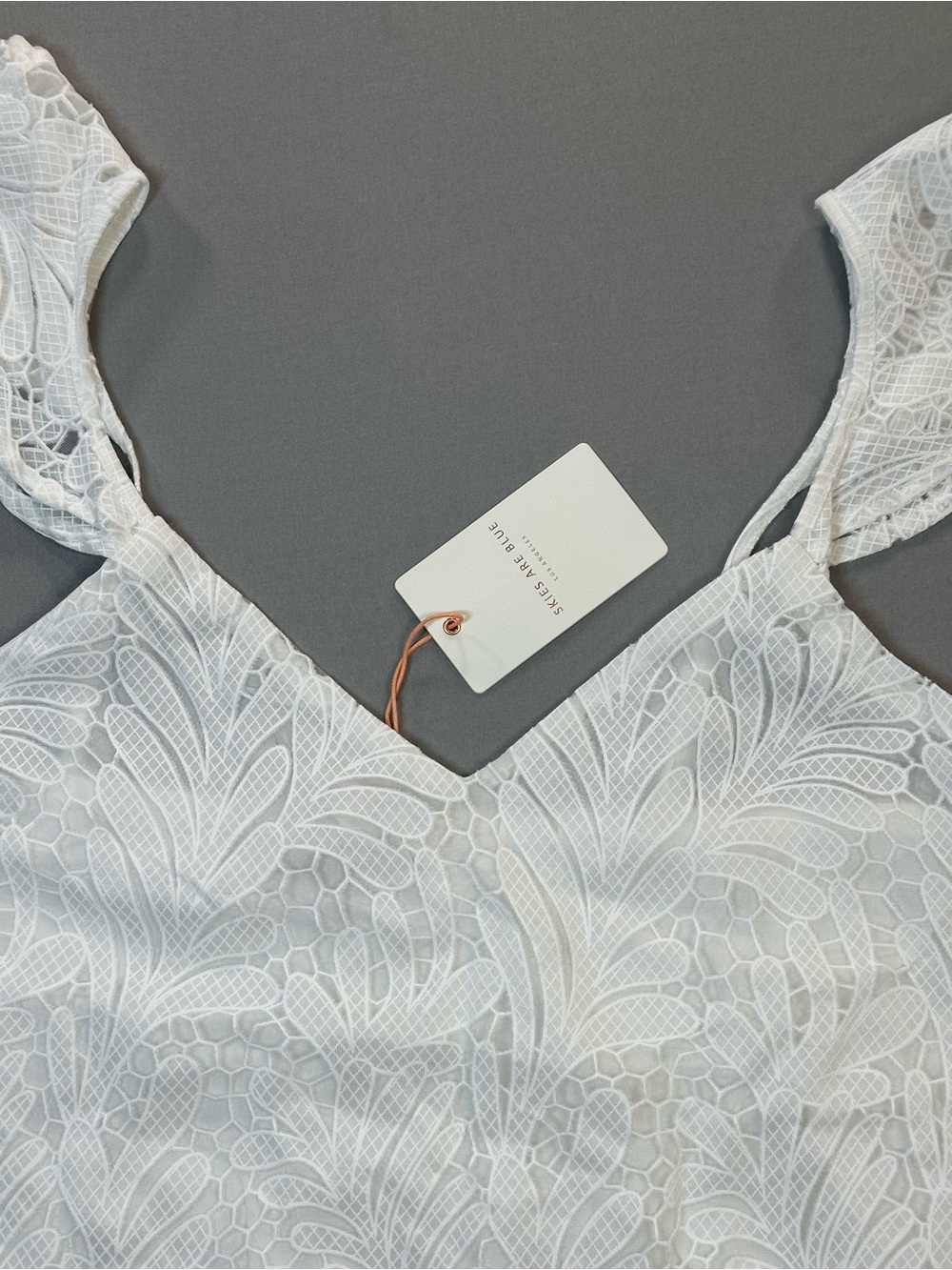 NWT Skies Are Blue Floral Lace Camisole w/ Ruffle Detail Straps - Women Medium - Picture 7 of 16